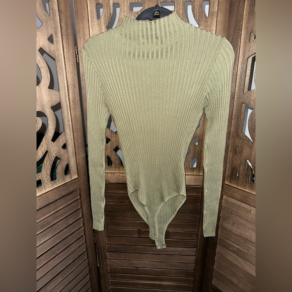 Fashion Nova Sage Ribbed Bodysuit - Picture 13 of 16